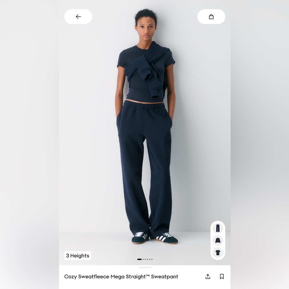 Aritzia Cozy Mega Straight Sweatpant Admiral